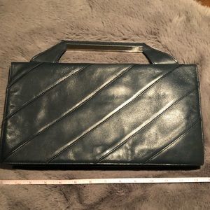 Leather clutch bag